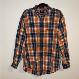 Faconnable Jeans Tartan Plaid Button Up Shirt